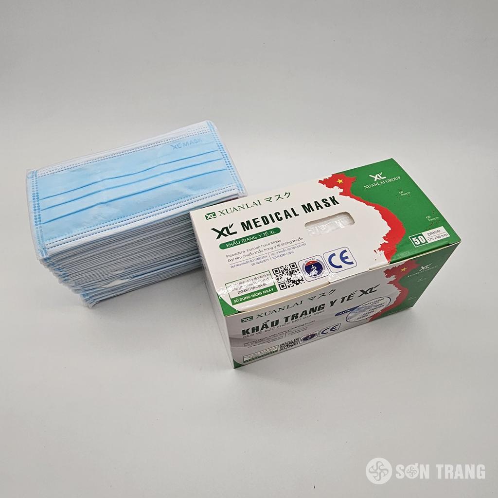 Khau trang y te 4 lop Xuan Lai mau xanh